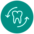 Tooth with checkmark and arrow icons representing pain-free dental treatment in Plantation.