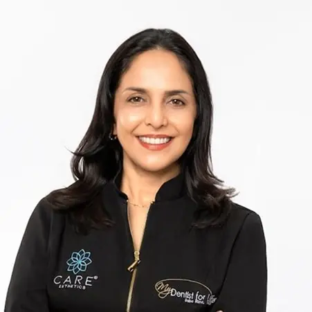 Dr. Saba Rizvi, dentist at Plantation dental practice, smiling in professional portrait.