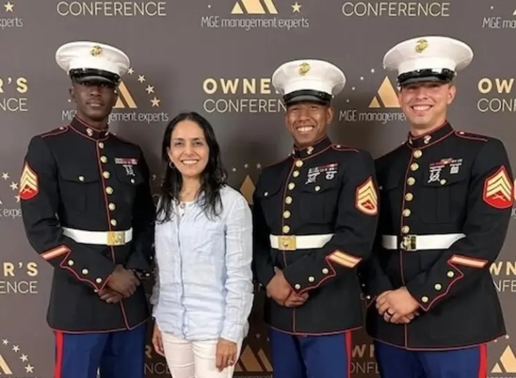 Dental practice team members with U.S. Marines at community outreach event in Plantation.
